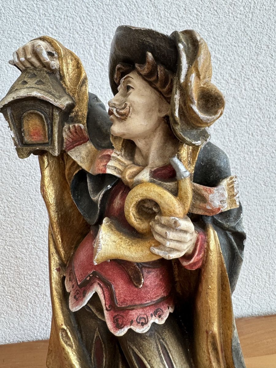 Sculture & Statue: Nachtwächter Holzfigur geschnitzt Handbemalt handgeschnitzt – Usato da Morges venduto da SevArt 6