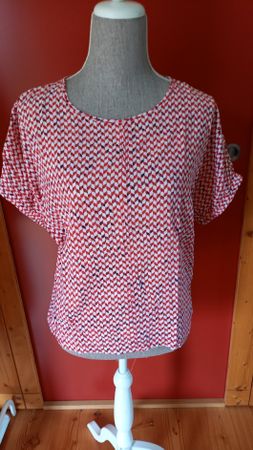 Damen Shirt Street One rot-weiss gemustert Grösse 36