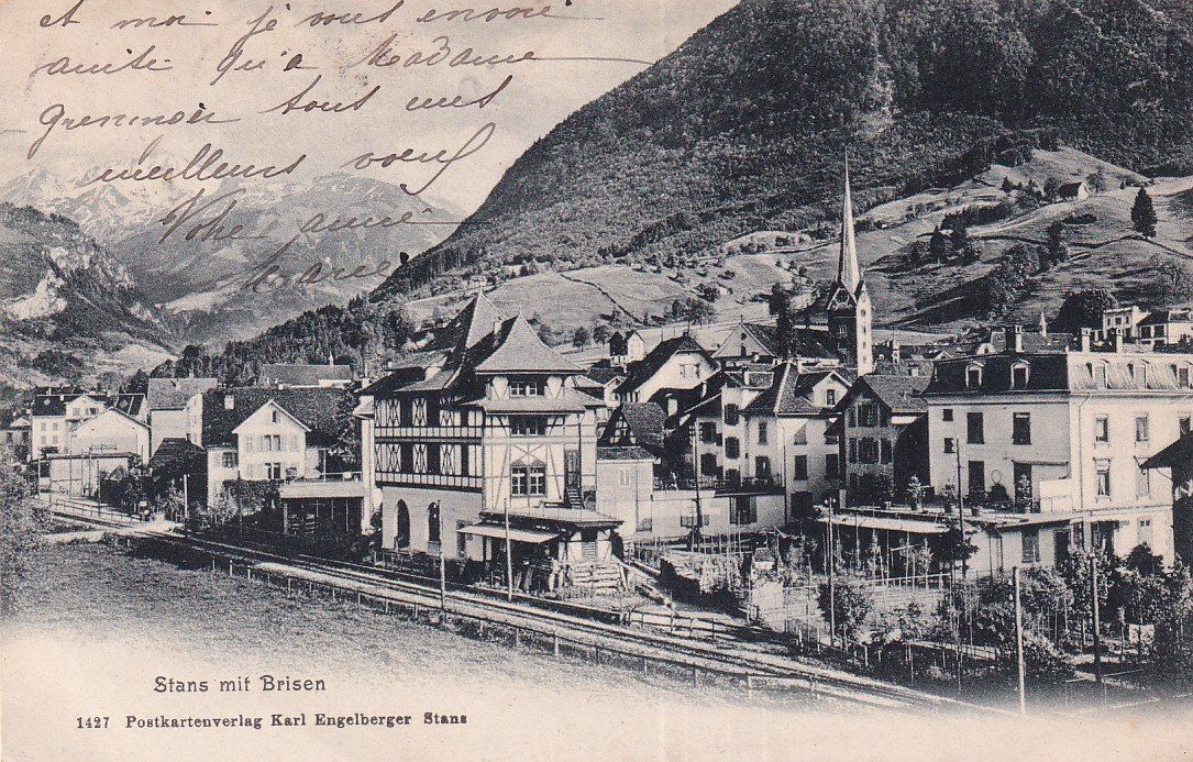 Cartoline postali: Stans   NW   mit Brisen       um 1906 – Usato da Brig venduto da Valcards54