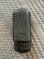 Étui à cigares Zino gris cuir crocodile aspect 2 cigares