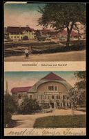 AK Grafenried, Gasthaus zum Kreuz, Bahnhof mit Schulhaus
