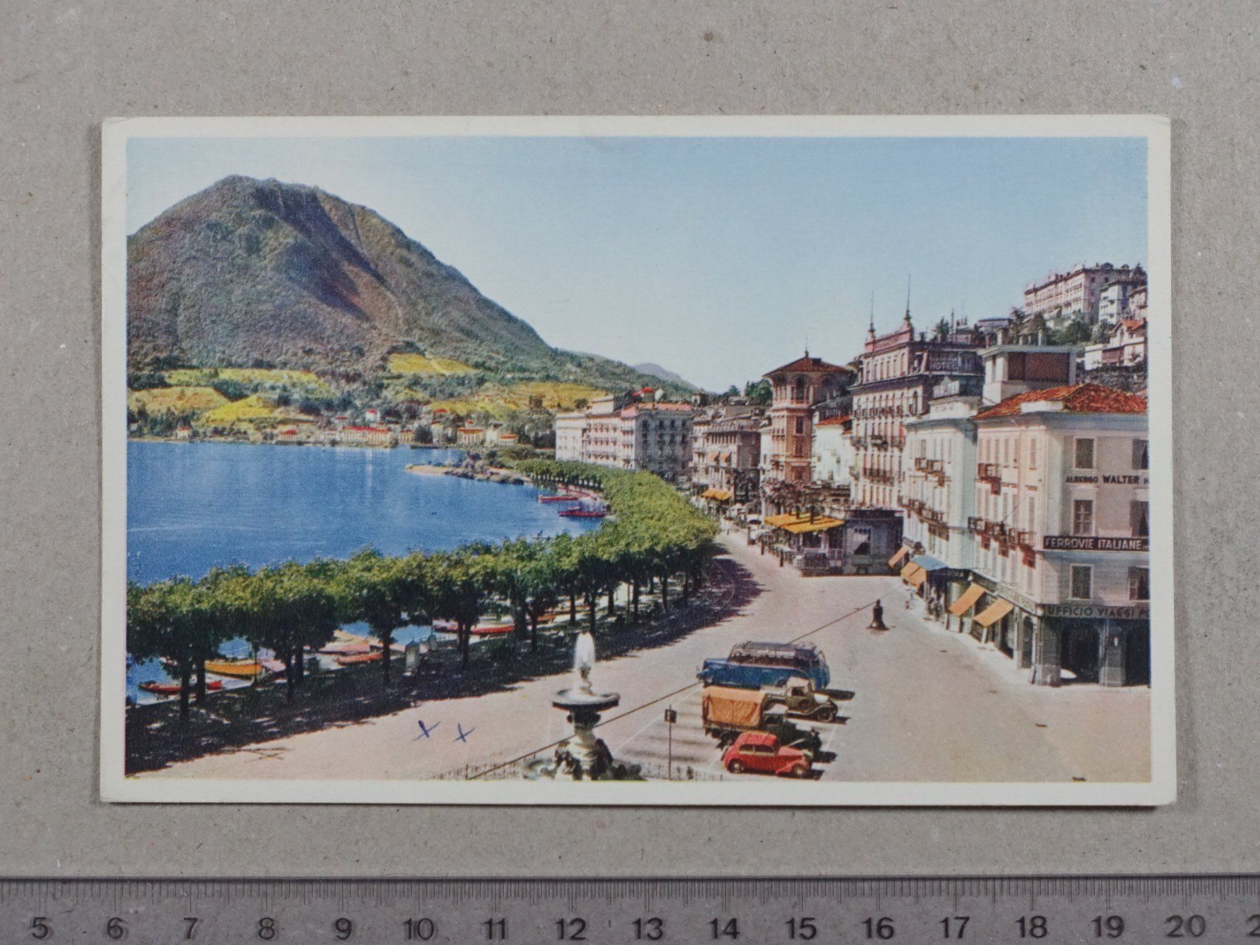 Cartoline postali: Lugano, Quai, 1956 – Usato da Lenzburg venduto da fh1