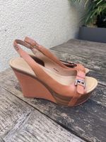 Sandales compensées cuir camel, MAKI UEHARA TOKYO