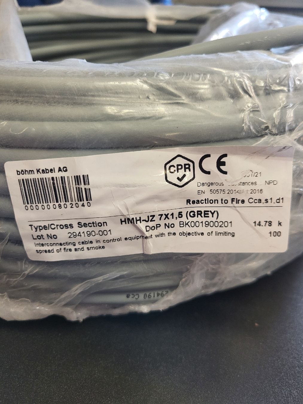 Câbles: 7x1.5mm2 Flex-Kabel, 60m – Neuf (Voir description) à Alpnach Dorf par str_jdw2 1