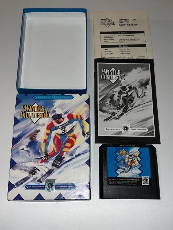 CARTE OFFICIELLE CONTROL CARD FOR THE SEGA MEGADRIVE WINTER CHALLENGE