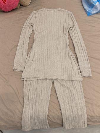 Damen Zweiteiler Set gerippt beige gebraucht