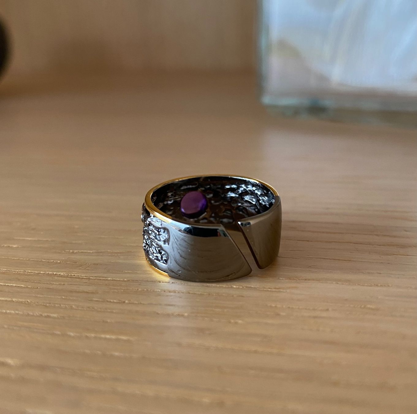 Anelli: Silber Ring mit Cabochon-Amethyst (Gr 55) – Nuovo (secondo la descrizione) da Hedingen venduto da Noizeetal 3