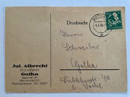 Gotha 1946 Drucksache mit Thüringen Frankatur