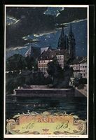 Basel, Rheinpartie bei Nacht, 1898