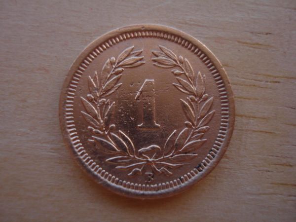 Tutti le monete: (A2)  1 rappen  1880  VZ – Usato da Erlach venduto da Net-Coins 1