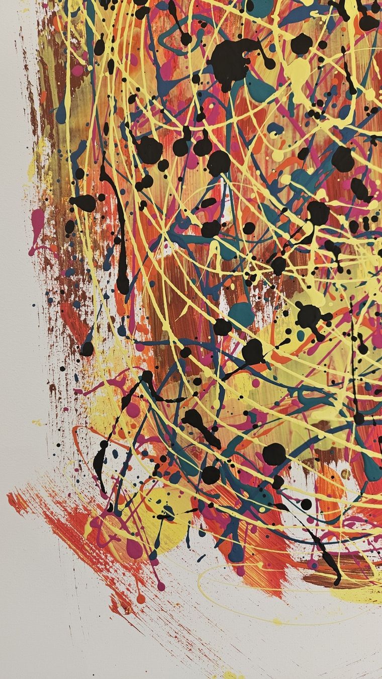 Dipinti: Tableau peinture abstraite technique dripping  – Nuovo (secondo la descrizione) da Le Locle venduto da fab_c9hh 6