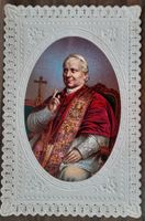 Andachtsbild Papst Pius IX mit Autograph