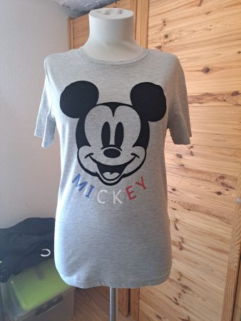 Damen T-Shirt Mickey Maus Gr. XS grau