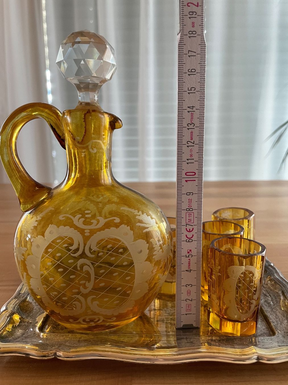 Karaffen: Flasche mit Gläser / Kristallglas / antik – Defekt aus Rümlang von euqinom16 1