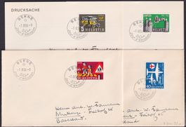 1956, FDC's (U1) Nr.324-327 französisch, sehr sauber, 150.-+