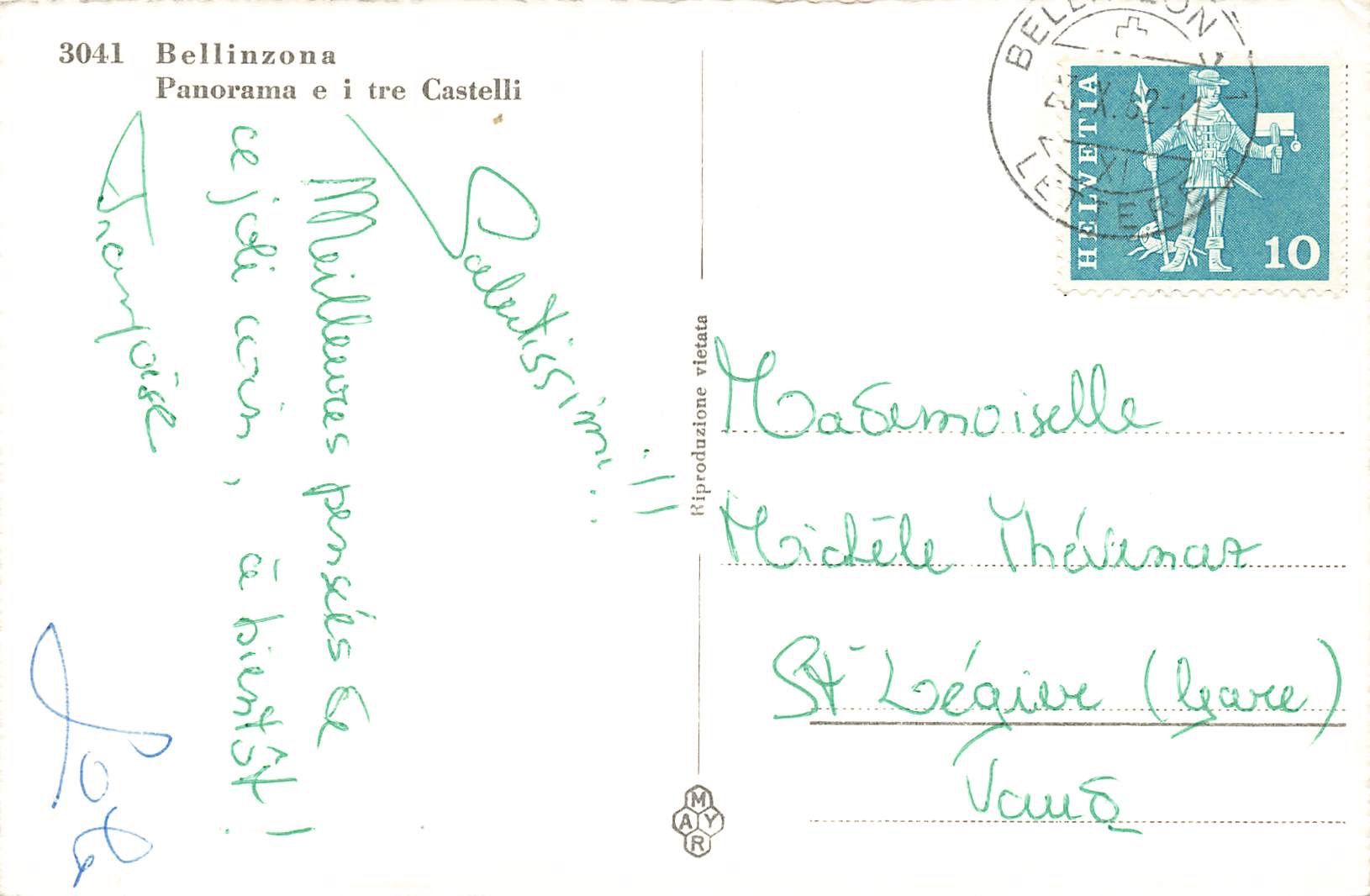 Cartoline postali: Bellinzona – Usato da Biasca venduto da Blenio71 1