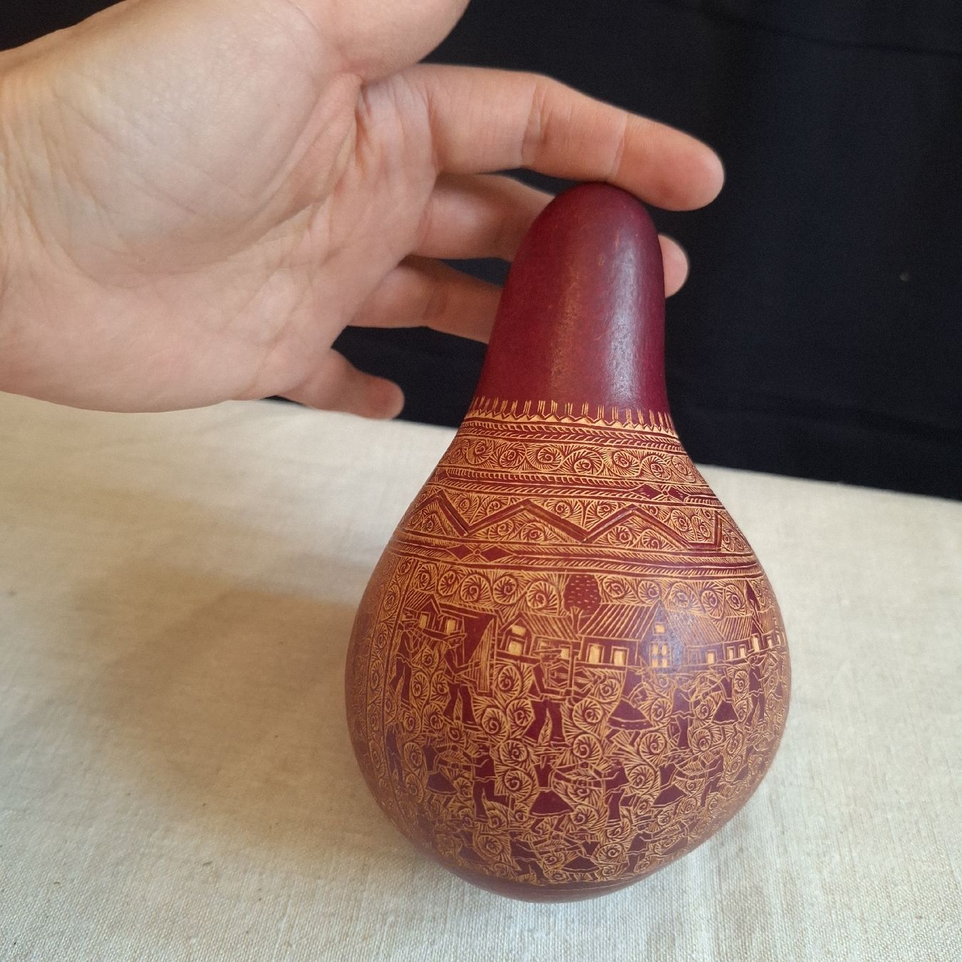 Tutte le decorazioni: Versand möglich! Kalebasse, Kürbis, wunderbare Handarbeit – Usato da Winterthur venduto da Goldpipau 1