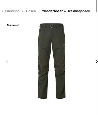 Montane Terra Wanderhose kurz oak green Grösse Short Leg