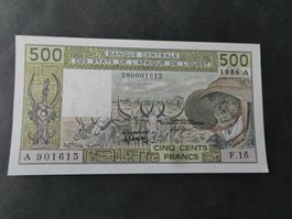 Afrique de l'ouest, 1986, 500 Francs - ungefaltet