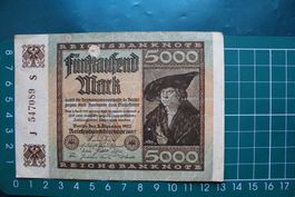 currency banknote fünftausend mark berlin 1922