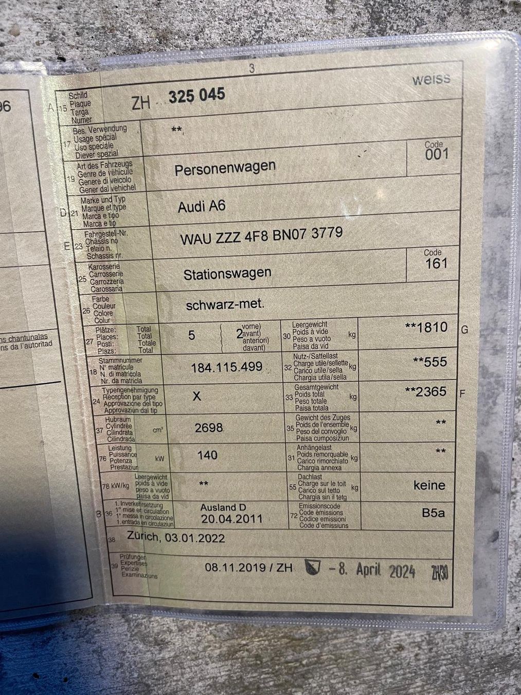 Audi Autos: Audi A6 ab MFK – Defekt aus Schlieren von krs_5522 5
