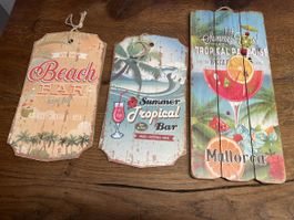 Sommer Deko Schilder: Beach Bar, Tropical Bar, Mallorca