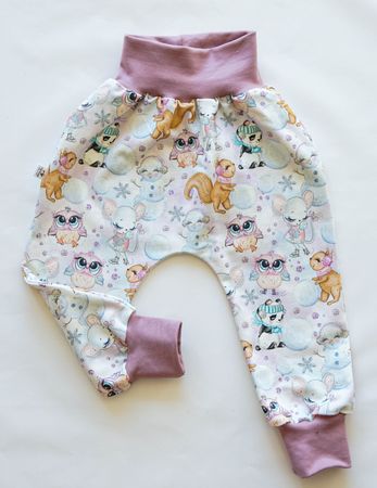 Sweat Pumphose mit Eulen/Panda/Eichhörnchen Gr.80/86 - NEU