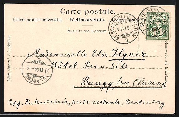 Cartoline postali: Beatenberg, Kirche mit Eiger, Mönch und – Usato da Berlin venduto da bartko-reher 1