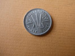 Australien 1950, 3 Pence   Silber