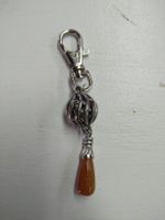 Schlüsselanhänger Silver keychain with orange stone pendant