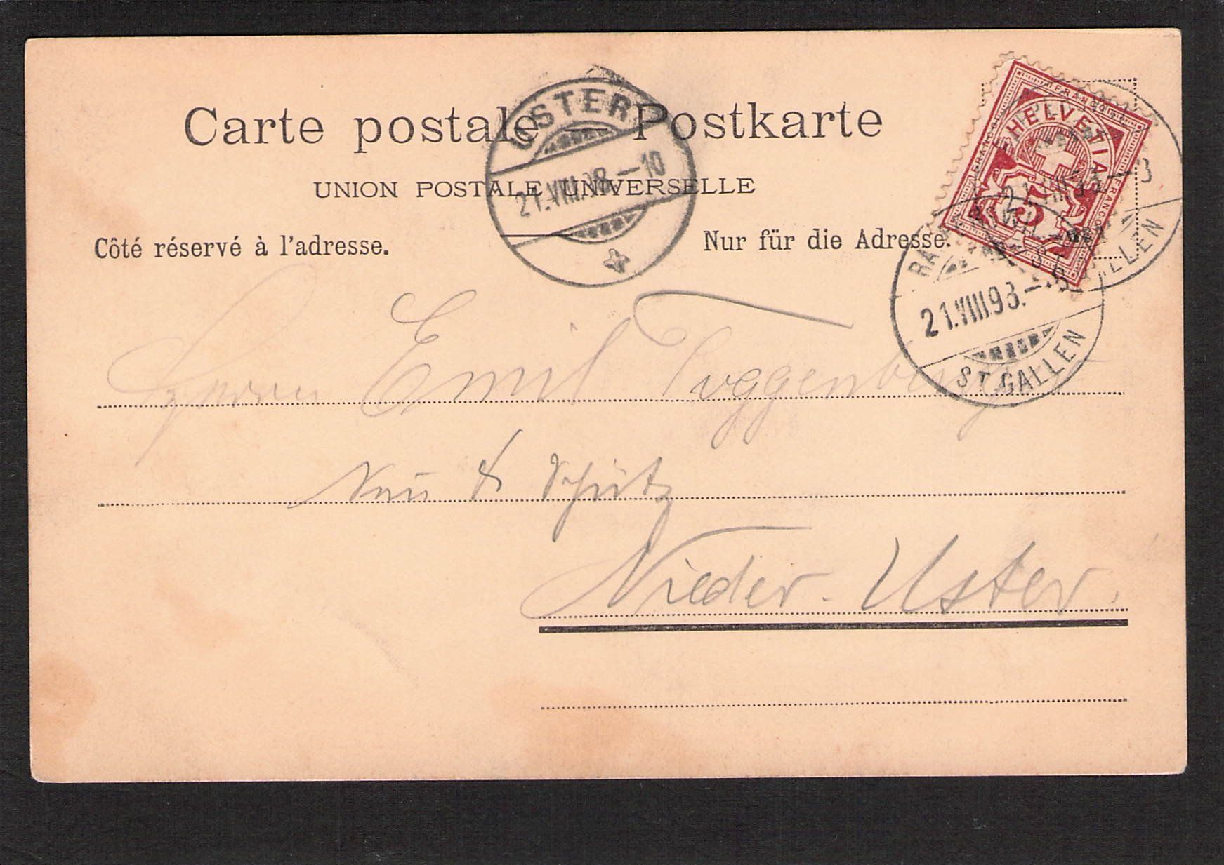 Cartoline postali: #Schloss Rapperswil , gel. 1898 – Usato da Reichenburg venduto da Pipo-67 1