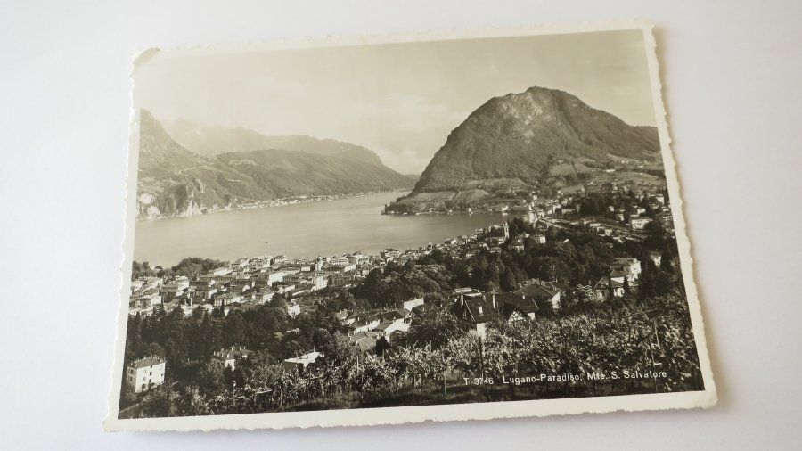 Cartoline postali: Lugano Paradiso - 1945 – Usato da Jona venduto da centumprata