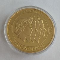 Vergoldete Münze Queen mit Edelstein - 1942