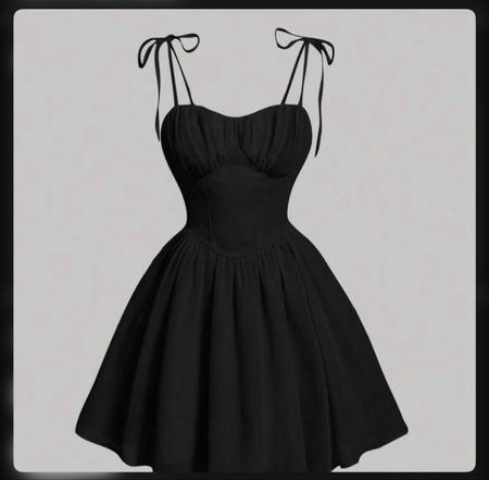 Black mini dress with tie straps #goth #party #dark