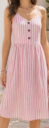 Esmara Leinen Mix Kleid pink-weiss, 42, Versand + 9.-