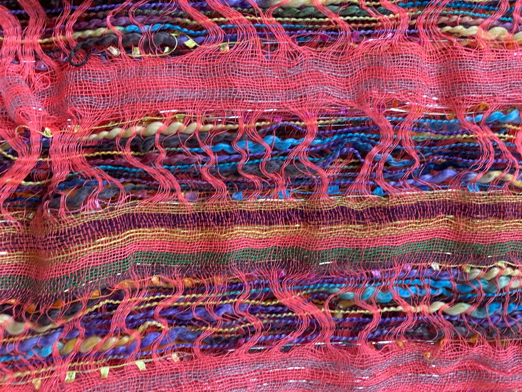 Foulard & Sciarpe: Fröhlich gestreifter Sommer-Schal mit Fransen – Usato da Stadel b. Niederglatt venduto da sandart 2