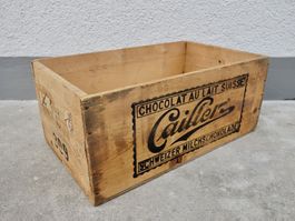 alte Holzkiste Kiste CAILLERS SCHWEIZER MILCHSCHOKOLADE