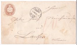 Tübli-Brief 1870 5c Basel – Laufen Stempel-Frühdatum, tax 10