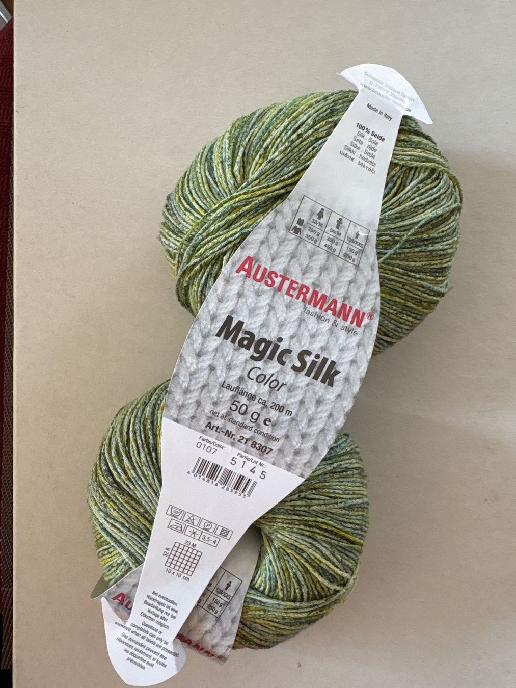 Wolle: 4x AUSTERMANN MAGIC SILK COLOR 107-5145 grünbunt – Neu (gemäss Beschreibung) aus Jegenstorf von Wulle-Jegi