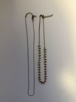 2 schöne Halsketten, Goldfarben, Vintage Look