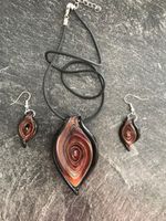 Set No10: Kette +Ohrhänger sw/bunt Neu