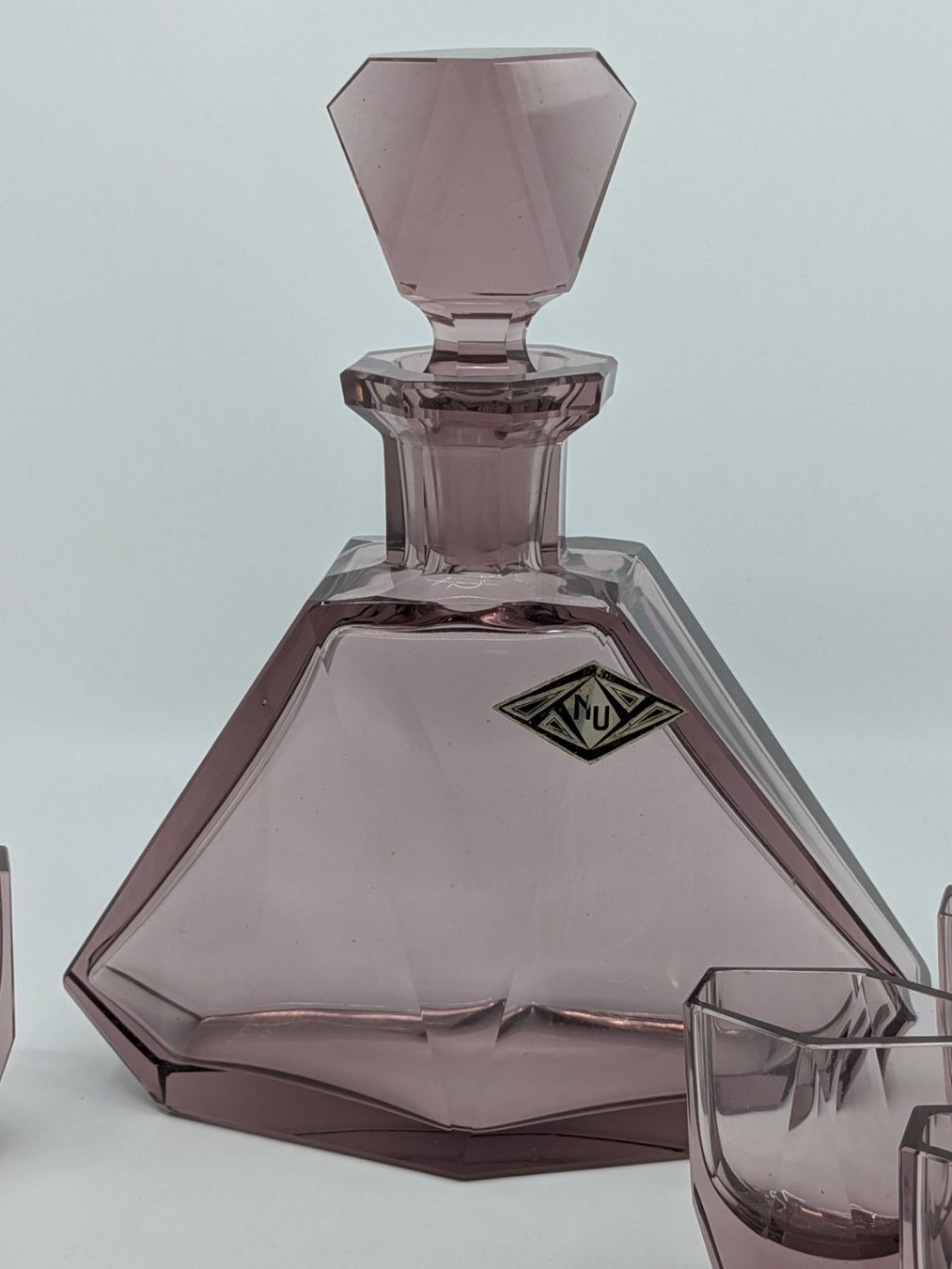Caraffe: Art Deco Kristallglas Set Karaffe & Gläser – Usato da Emmen venduto da magelan 1