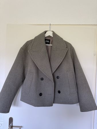 NEU Kurzmantel Oversized Zara Grau Grösse S