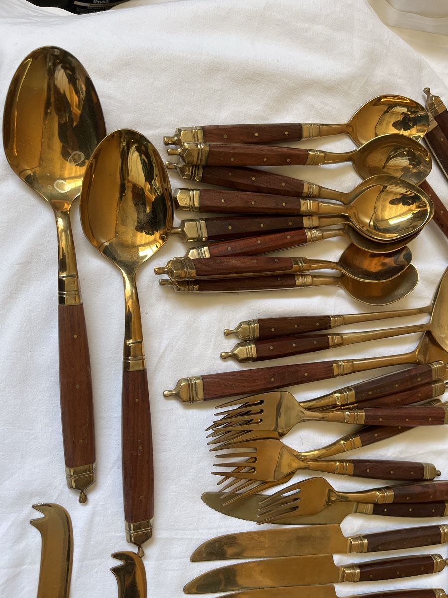 Bestecksets: GALLO Leonardo Besteck Bronze Rosenholz – Gebraucht aus Münchenstein von Sozial_Labor_Brocki 5