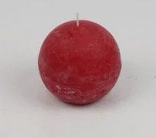 Candele: Kugelkerze 8.9cm Raureif Hellrot – Nuovo e nell'imballaggio originale da Oensingen venduto da Liquidations-Shop