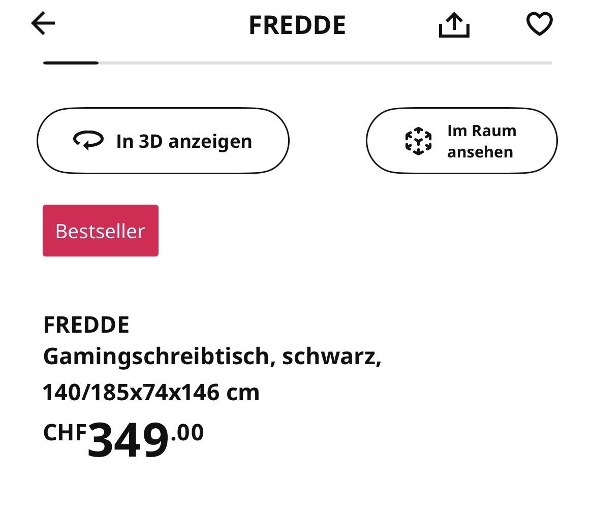 Ikea Scrivanie: Fredde Ikea Gamingtisch – Usato da Pratteln venduto da Winpet 1