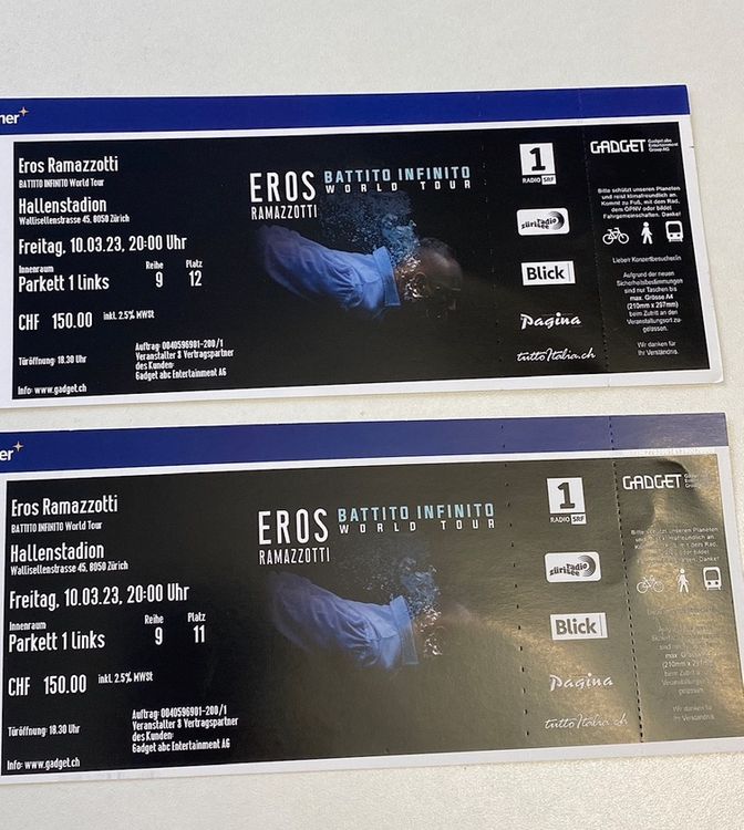 Eros Ramazotti Tour | Kaufen auf Ricardo
