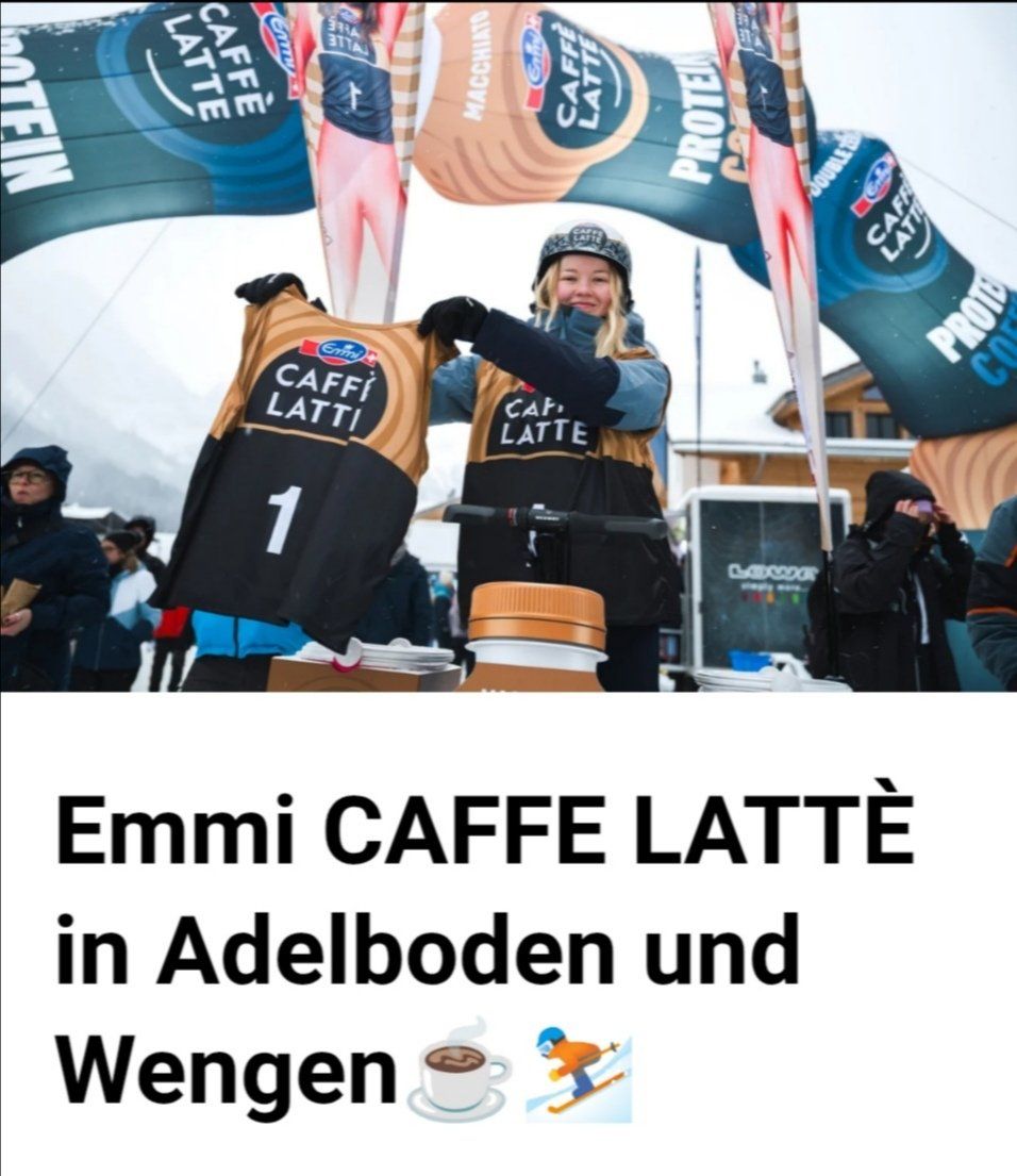 Skis: Emmi Caffè Latte Werbeartikel Ski Alpin – Neu und originalverpackt aus Zürich von 25.1212_4.14