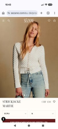 Sézane Strickjacke Martie in Weiss