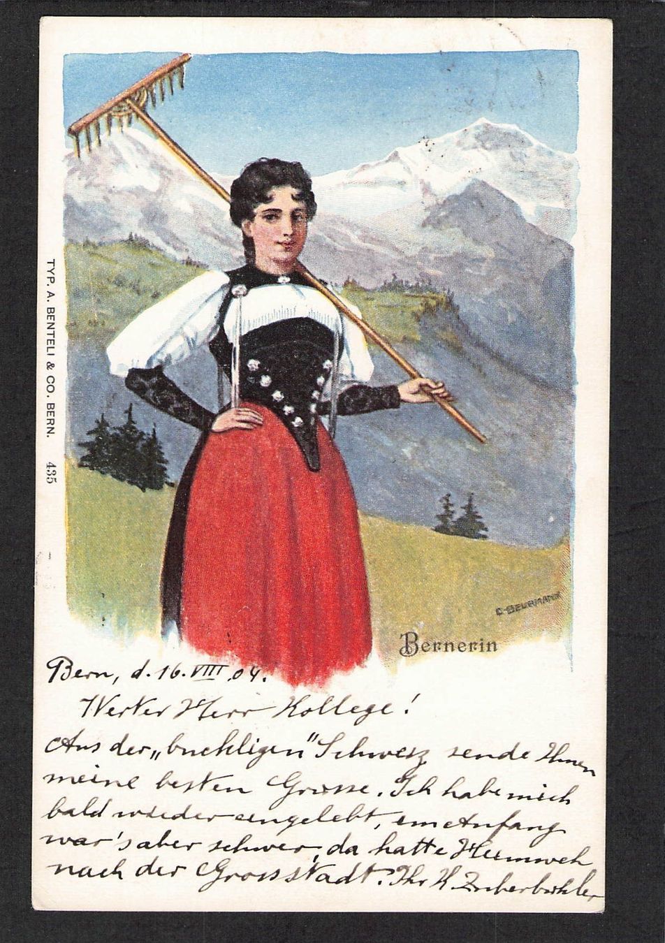 Cartoline postali: AK,BE Bernerin Tracht , 1904 – Usato da Reichenburg venduto da Pipo-67